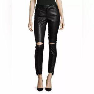 Free People OTS Faux Leather Pants Straight leg Black XS whimsigoth punk grunge